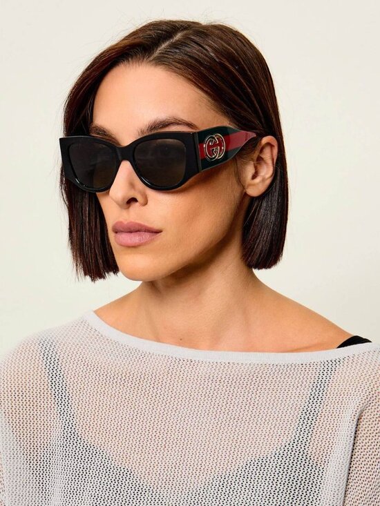 Gucci GG2115S 002 Cat Eye Sunglasses - Dark Havana / Brown main image 7
